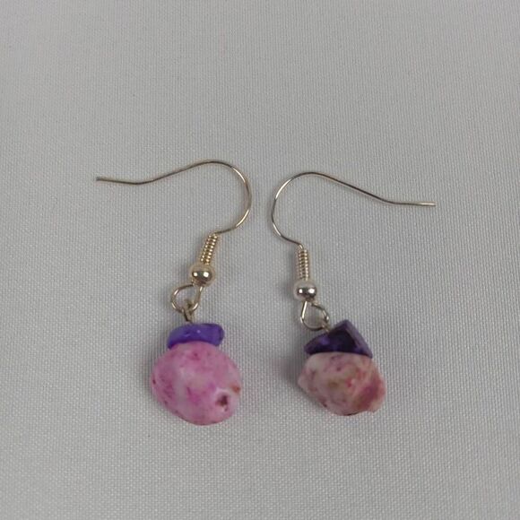 Hand Crafted Jewelry - 5/$25 CLEARANCE Pink purple stone chip earrings casual bohemian bohochic western